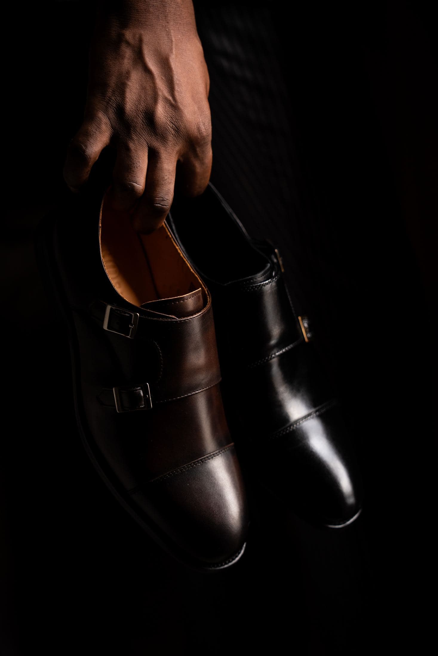 The Occasion — double monk strap · espresso brown / black